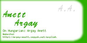 anett argay business card